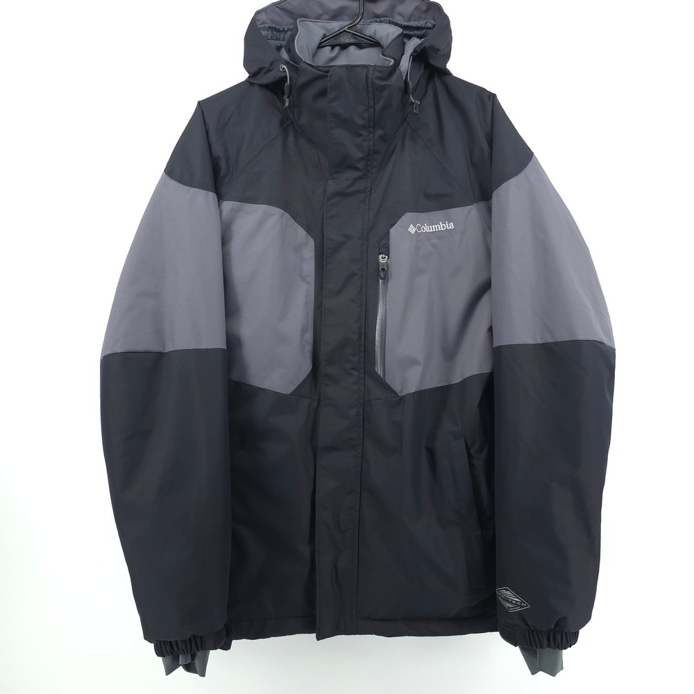 Columbia Omni-Tech Omni-Heat Mens Winter Jacket M Black Gray Waterproof Parka